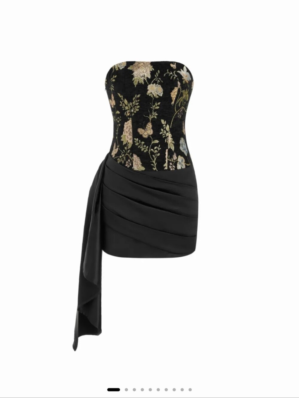Jocqard Black Floral Strapless Corset Mini Dress